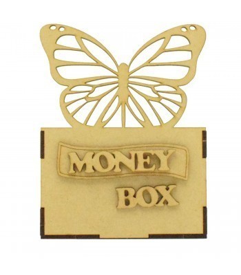 Laser Cut Small Money Box - Butterfly Design